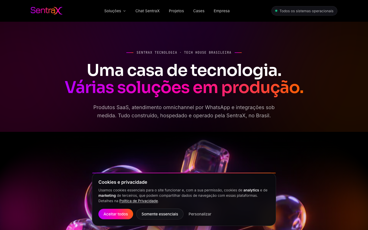 Site publicado abrindo no navegador